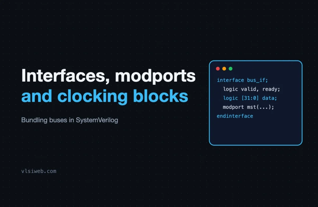 SystemVerilog Interfaces, Modports and Clocking Blocks Interfaces, modports and clocking blocks in SystemVerilog