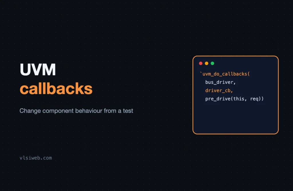 UVM Callbacks: Changing Component Behaviour from a Test UVM callbacks