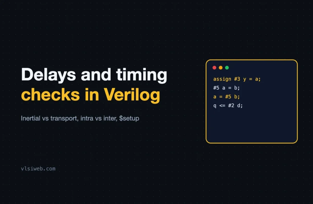 Delays and timing checks in Verilog